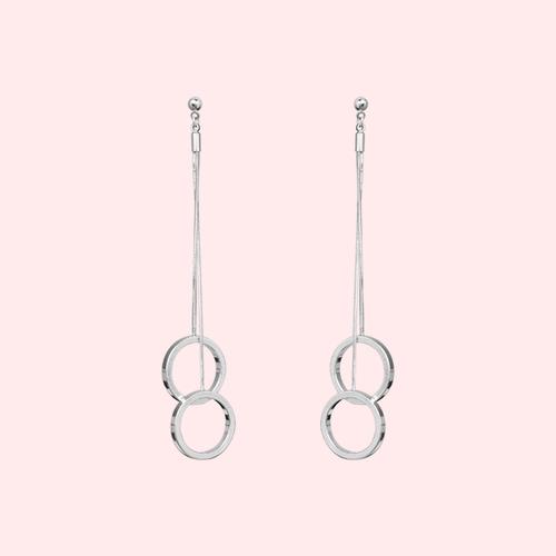 Ring Peding Bell Can be heard crisp collision sound long stream su ring fashion earrings ear clip no ear hole female - dianjiang-