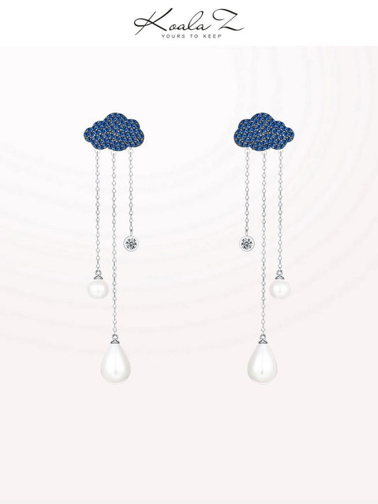 Cloud raindrops long earrings earrings earrings earrings earrings earrings earrings earrings earrings earrings - dianjiang-