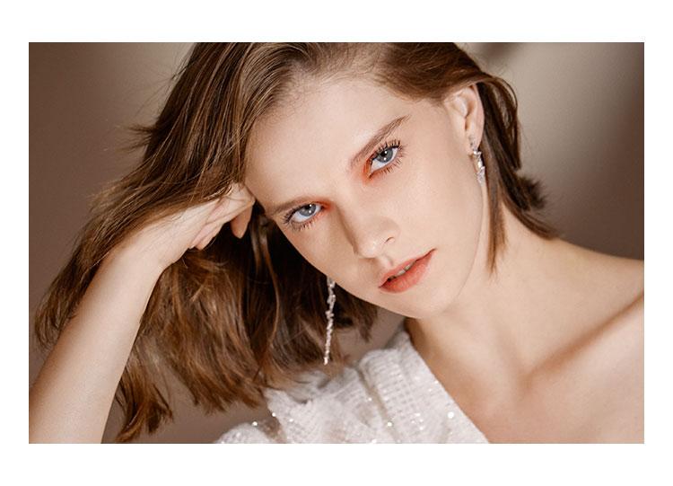 Star's favorite long lightning fairy temperament long splicing crystal Tassel Earrings Earrings without ear hole clip - dianjiang-