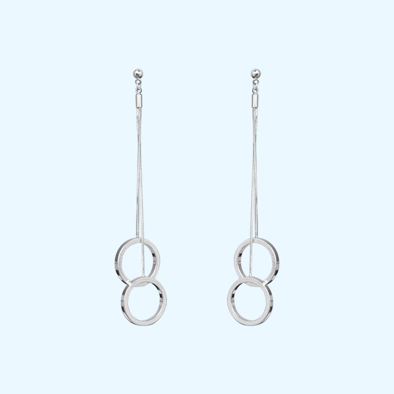 Ring Peding Bell Can be heard crisp collision sound long stream su ring fashion earrings ear clip no ear hole female - dianjiang-