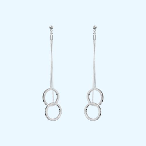 Ring Peding Bell Can be heard crisp collision sound long stream su ring fashion earrings ear clip no ear hole female - dianjiang-