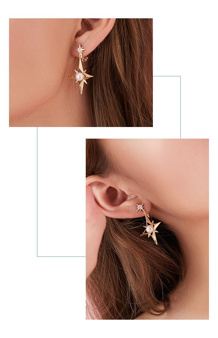 Eight bright stars earrings for women in Europe and America - dianjiang-