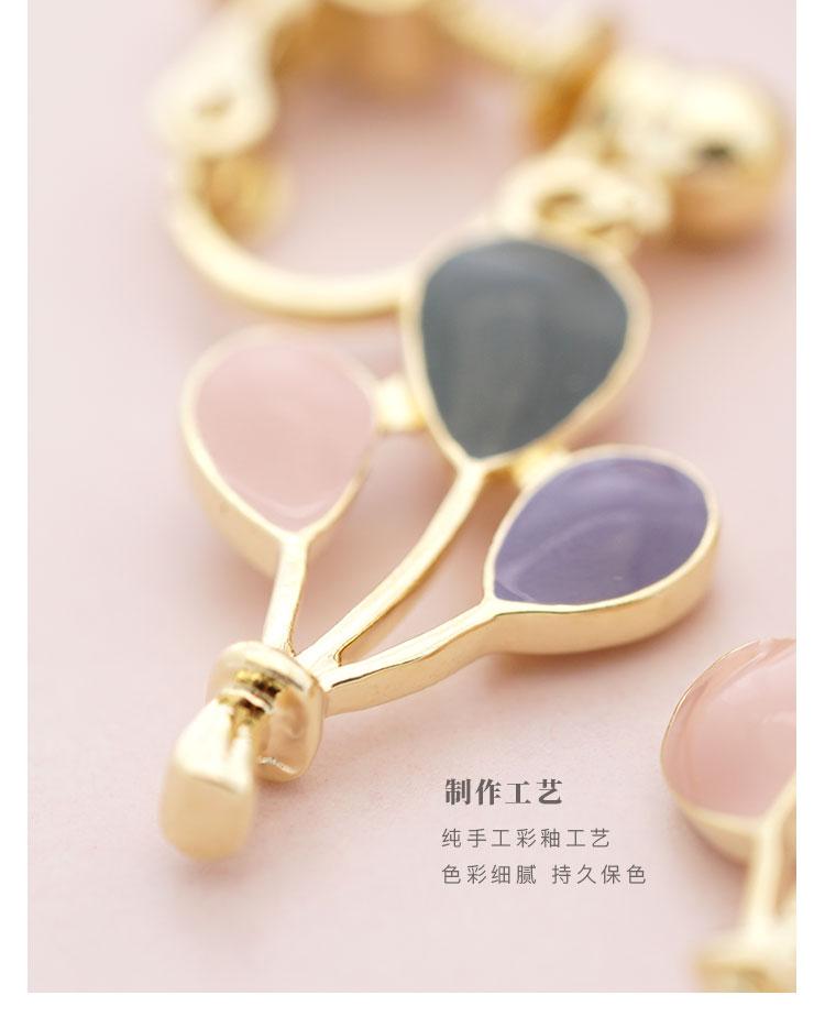 Hand-glazed Little cute colored Morandi balloon earrings ear clip earless female Japanese fresh Korean INS - dianjiang-