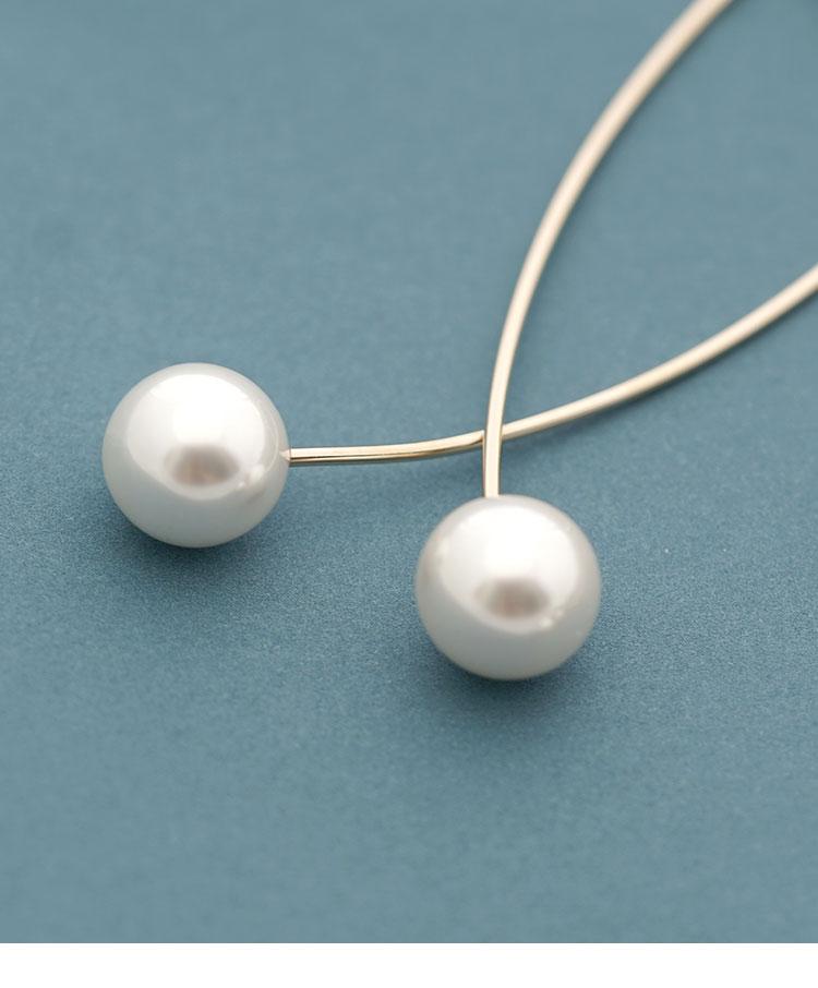 Simple curve pearl earrings and ear clip with no ear hole before and after Japanese style versatile girl temperament spiral simple cold wind - dianjiang-