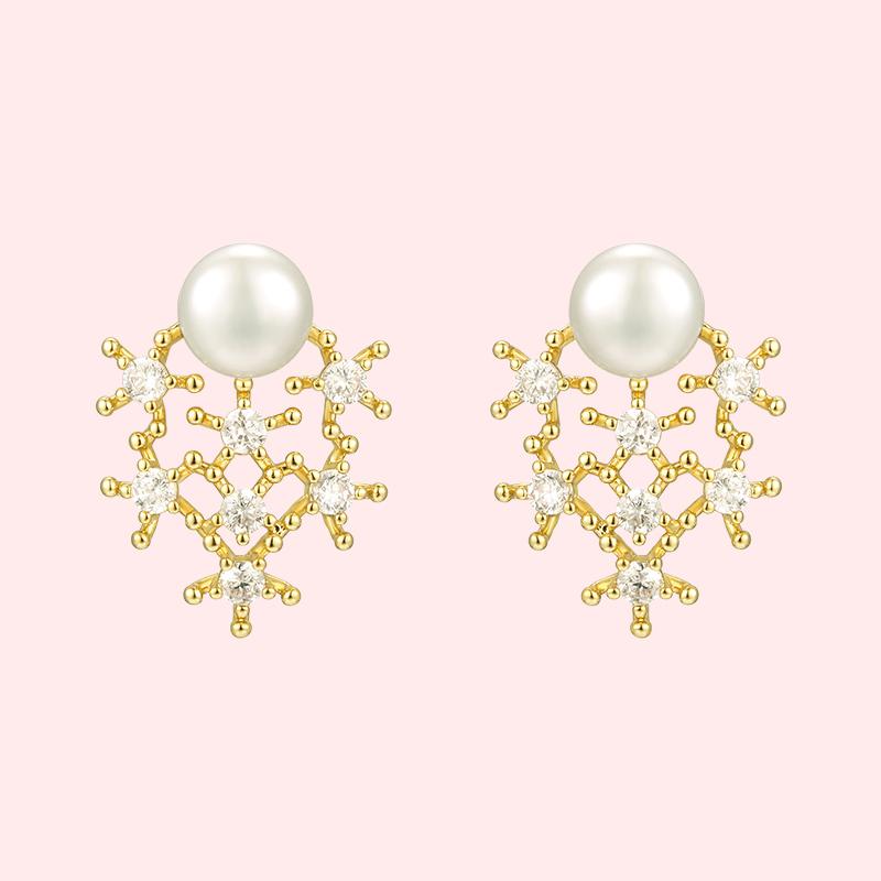 Everyday, all kinds of natural pearls, stars, zircon, advanced, small and simple earrings, earrings, painless, no ear hole, ear clip - dianjiang-