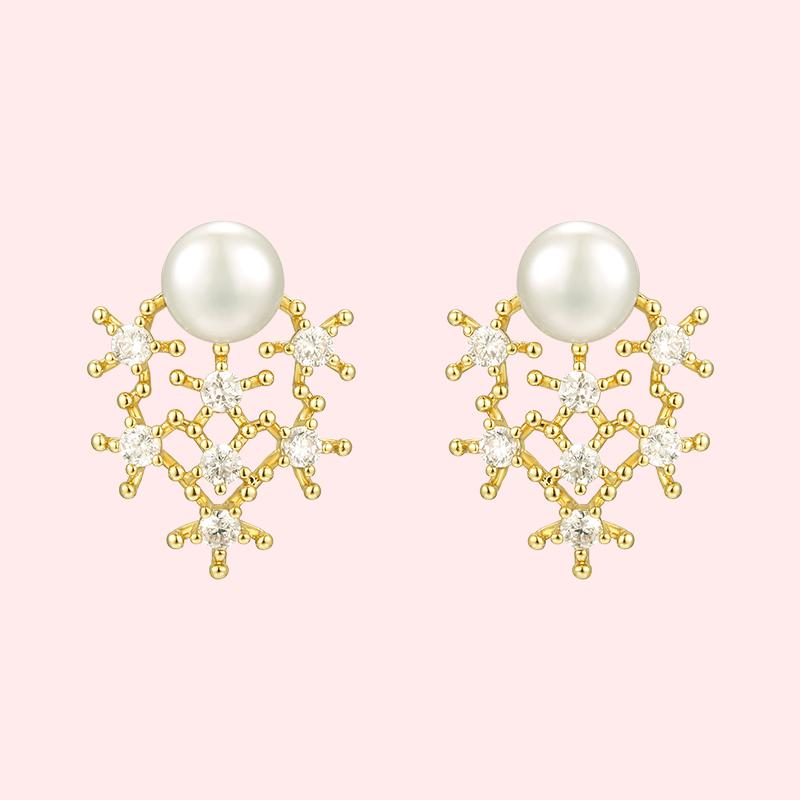 Everyday, all kinds of natural pearls, stars, zircon, advanced, small and simple earrings, earrings, painless, no ear hole, ear clip - dianjiang-