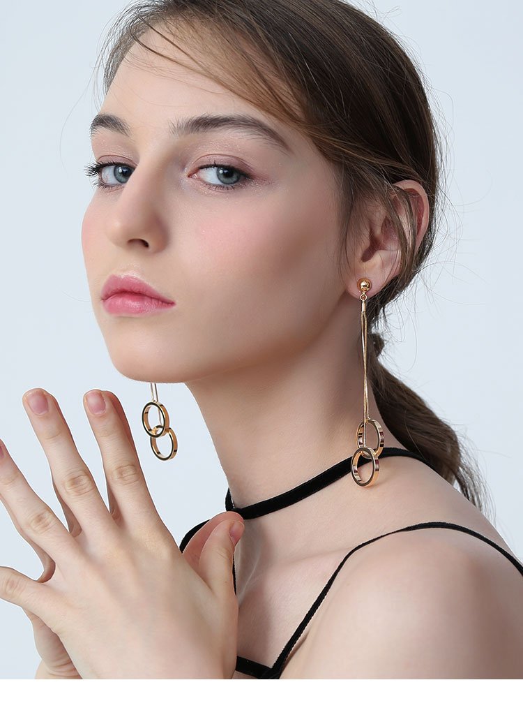 Ring Peding Bell Can be heard crisp collision sound long stream su ring fashion earrings ear clip no ear hole female - dianjiang-