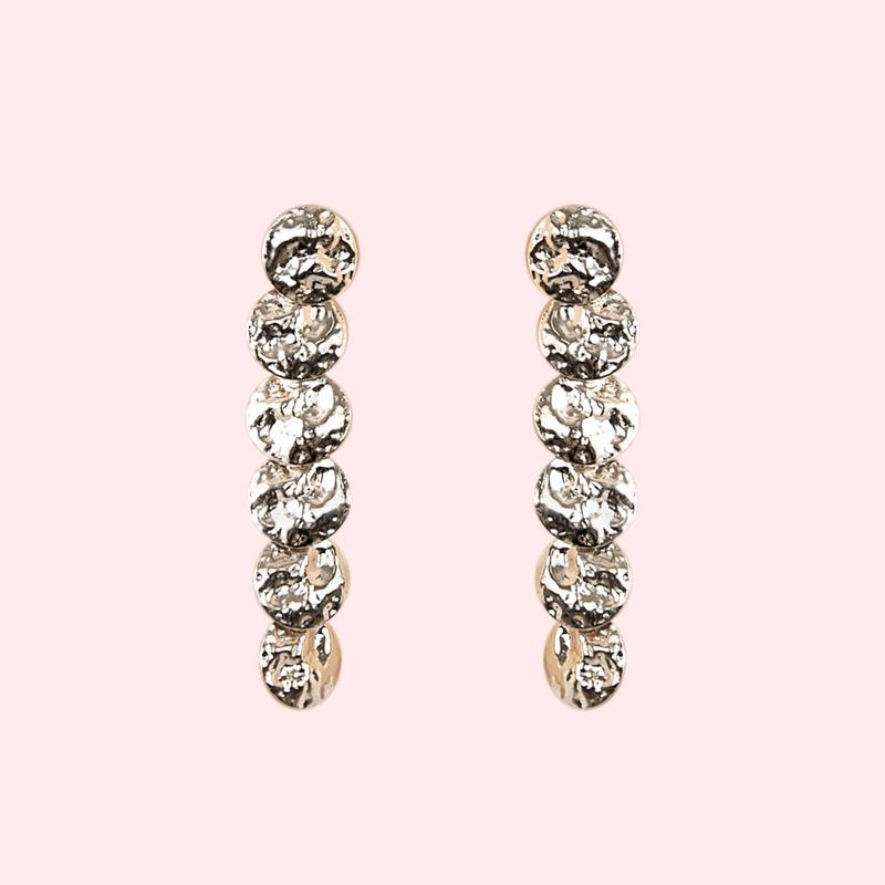 Advanced gray design sense Environmental protection light brass piece plated light titanium metal earrings earrings without ear holes female long model - dianjiang-