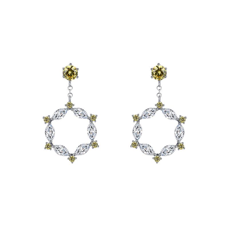 Fairy wreath European and American temperament simple crystal earrings earrings no ear hole female Korean Europe and the United States - dianjiang-