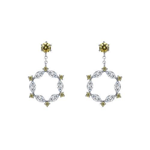 Fairy wreath European and American temperament simple crystal earrings earrings no ear hole female Korean Europe and the United States - dianjiang-