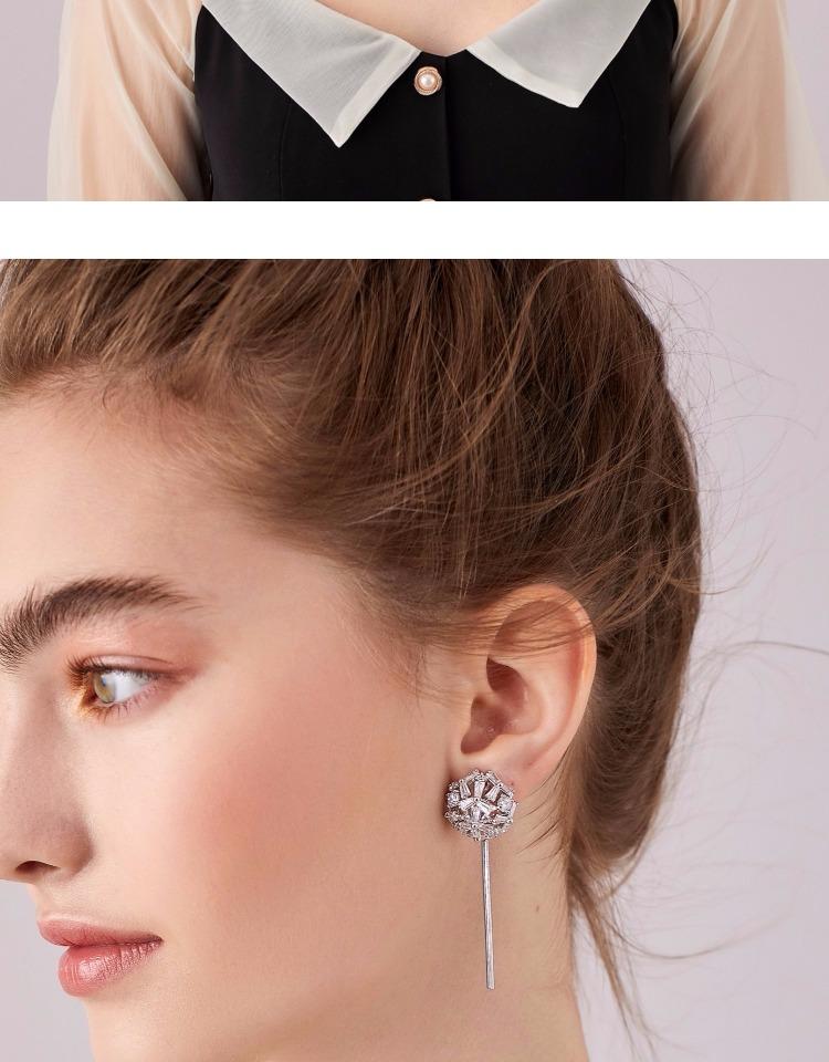 Dandelion flower ball pure temperament atmosphere fresh long Tassel Earrings ear clip earless female exaggeration Japan - dianjiang-