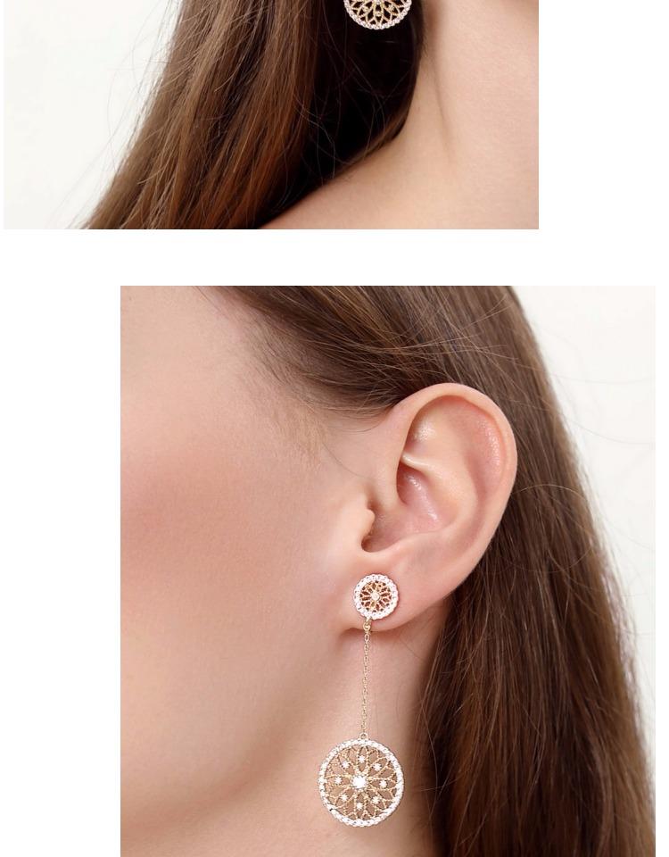 Lace cut out, diamond set, dream catcher, Japanese sweet earrings, earmuffs, no earholes, female, European and American atmosphere - dianjiang-