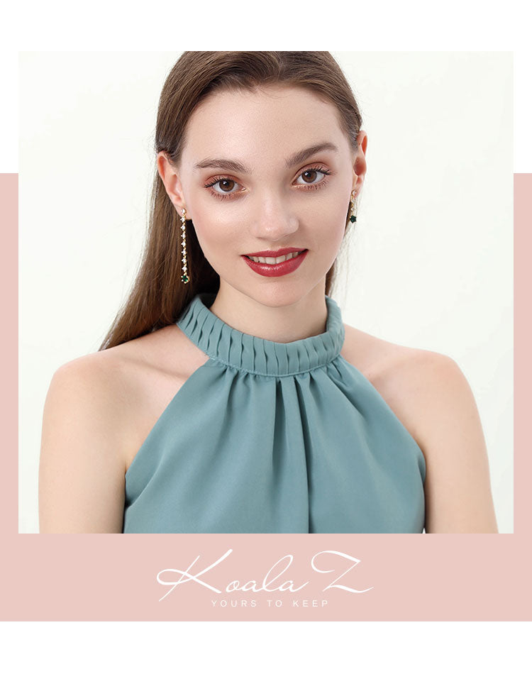 Clearance Flaw-free Flawless Flawless Bags Do Not Return and Do Not Change Asymmetric Emerald Earrings Earrings - dianjiang-