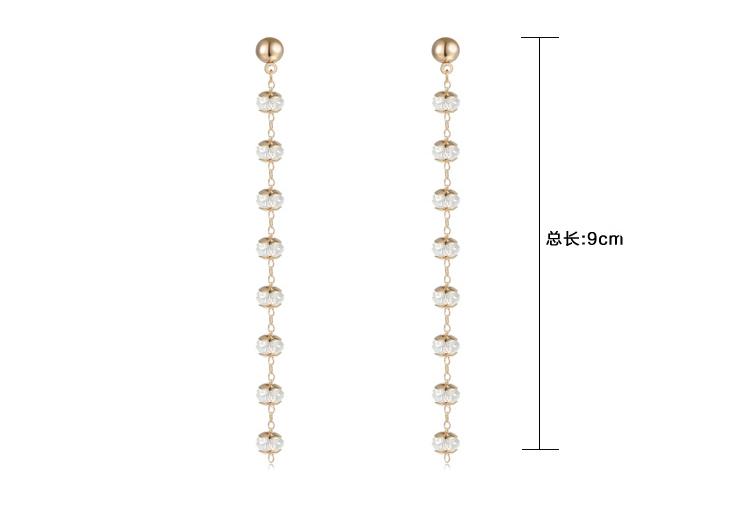 Clearance of the original 49.9 non-refundable lint-free bag long crystal beads tassel earrings ear clip - dianjiang-