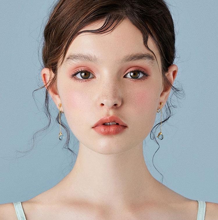 Japanese design fresh and lovely girl heart dolphin blue crystal ball earrings earring earring female super fairy personality - dianjiang-