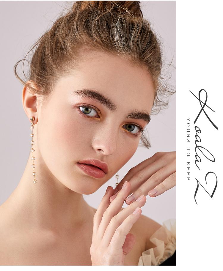 Clearance of the original 49.9 non-refundable lint-free bag long crystal beads tassel earrings ear clip - dianjiang-