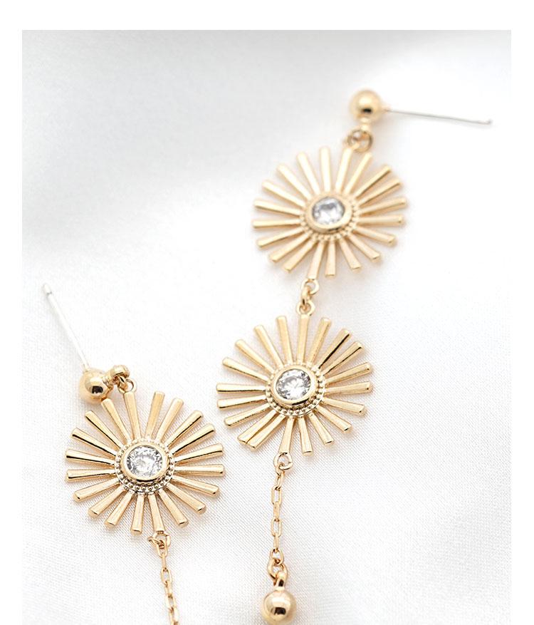 Asymmetric metal sun flower temperament, all kinds of earnails, no ear holes, ear clip female - dianjiang-