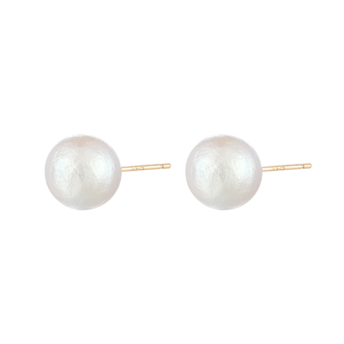 Understand! Gentle and versatile Japanese cotton pearl single pearl stud earrings with adjustable spiral clip - dianjiang-