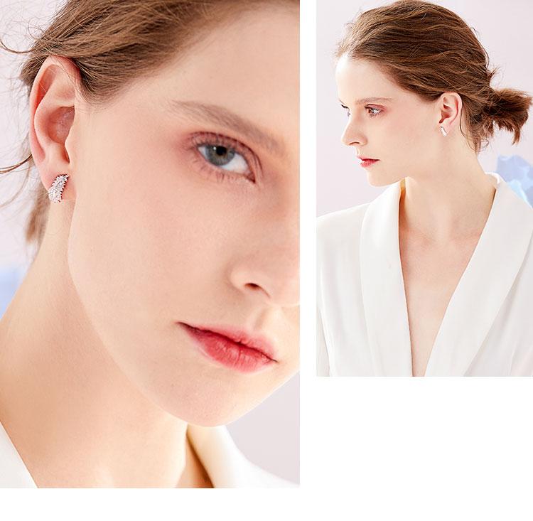 Classic little fragrant feather hand-made commute daily simple design earrings earrings without earholes for women - dianjiang-