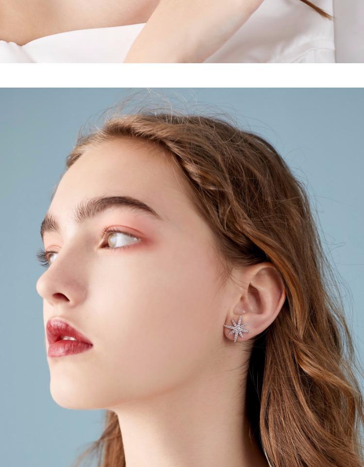 The jewels of the stars Luxury micro-star light atmospheric ear clip Earless, pain-free women's transparent cushion package - dianjiang-