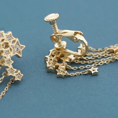 High quality star meteor waterfall long tassel multi-drop earrings ear clip earless female super fairy - dianjiang-