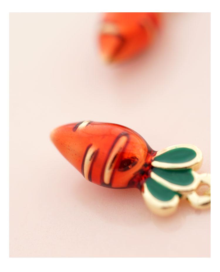 Cute drop of glaze metal carrot Japanese vitality sweet earring earring earring female painless daily - dianjiang-