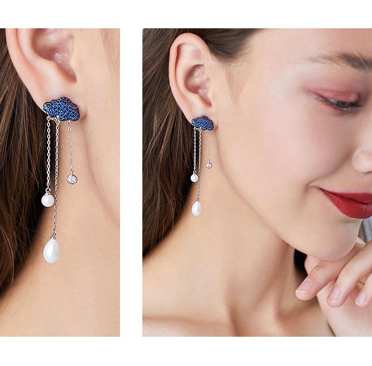 Cloud raindrops long earrings earrings earrings earrings earrings earrings earrings earrings earrings earrings - dianjiang-