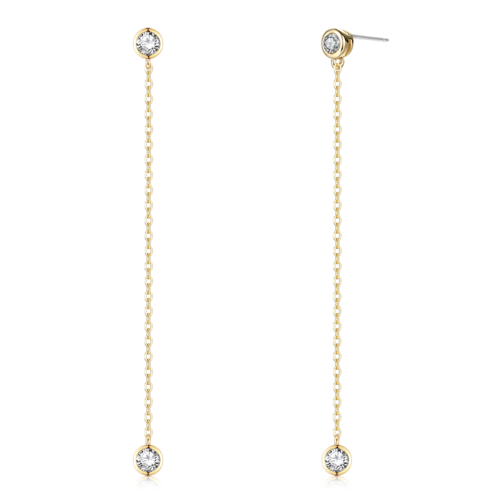 Very simple OL small long simple slim round drill fairy commuter cold wind earring ear clip without ear hole female - dianjiang-