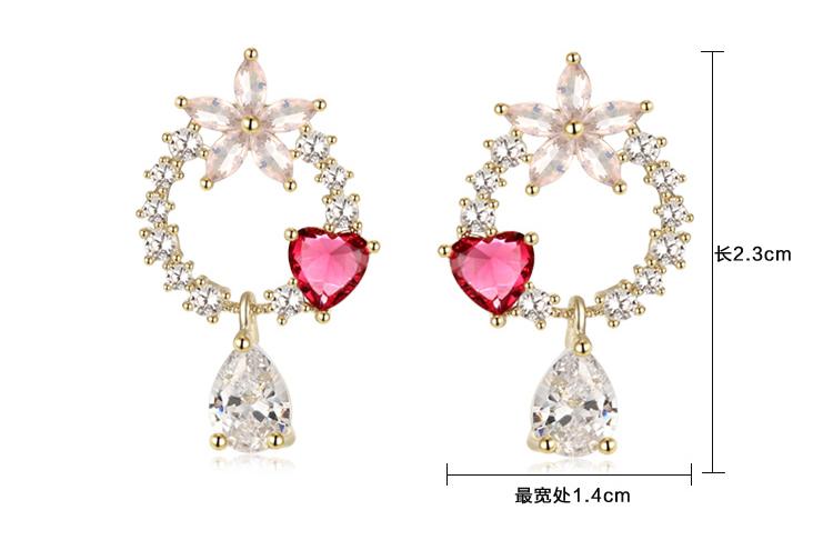 Fresh and elegant ultra-fairy ring wreath water drop earrings earless hole female Japanese Korean net red - dianjiang-