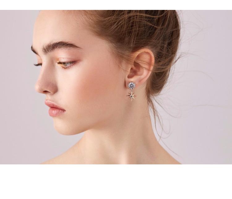 Stars, beautiful diamonds, fresh temperament in Europe and America, stars, earrings, small earnails, ear clips, no earholes, female Japanese and Korean girls - dianjiang-