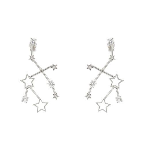 新款日韩甜美夸张修饰脸型五角星星双色耳钉无耳洞耳夹女百搭 - dianjiang-