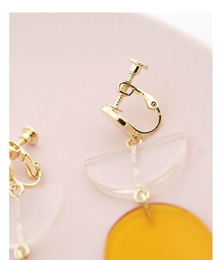 Hyperbole Gently ginger geometry European and American earrings no ear socket clip female - dianjiang-