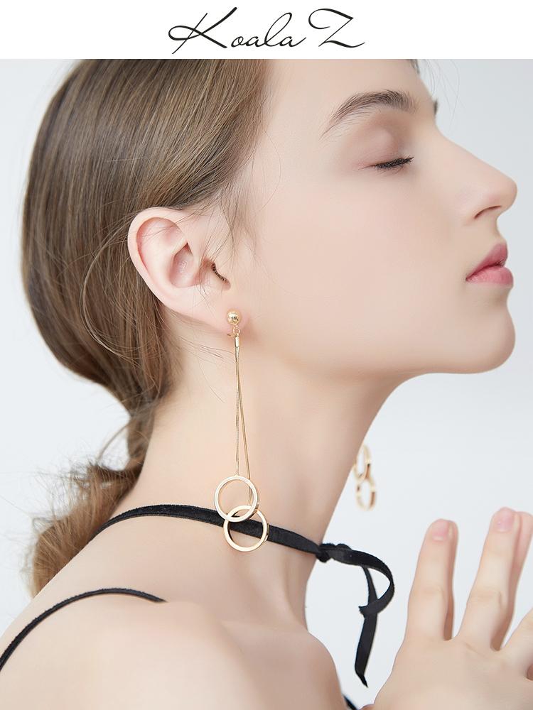 Ring Peding Bell Can be heard crisp collision sound long stream su ring fashion earrings ear clip no ear hole female - dianjiang-