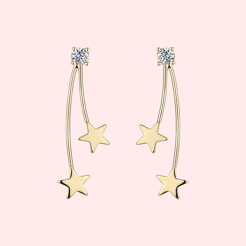 Minimalist meteor, simple and versatile, metallic meteor, comet tail, earring, ear clip, earless, female Japanese - dianjiang-