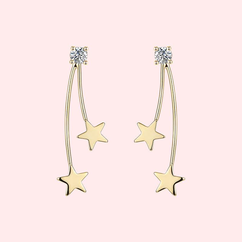 Minimalist meteor, simple and versatile, metallic meteor, comet tail, earring, ear clip, earless, female Japanese - dianjiang-