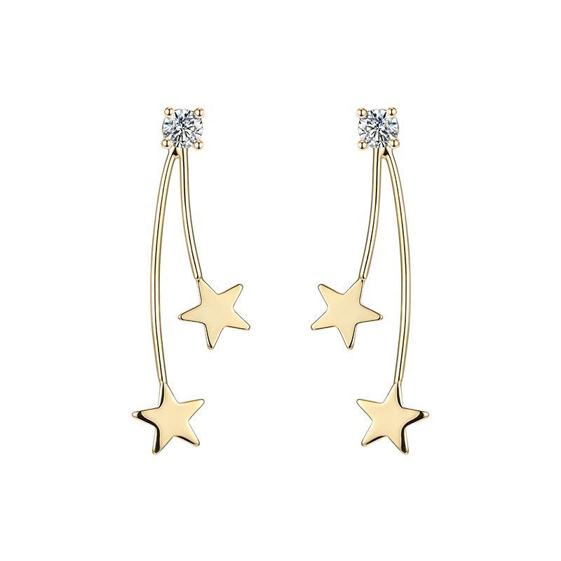 Minimalist meteor, simple and versatile, metallic meteor, comet tail, earring, ear clip, earless, female Japanese - dianjiang-