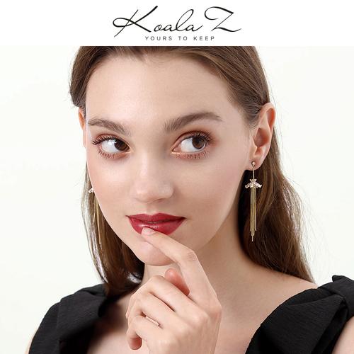 圆脸利器 别致吊花环流苏小长穗长款仙女耳环耳夹无耳洞女 - dianjiang-