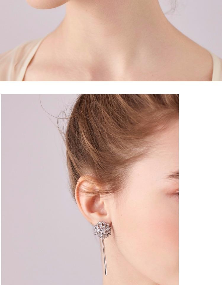 Dandelion flower ball pure temperament atmosphere fresh long Tassel Earrings ear clip earless female exaggeration Japan - dianjiang-