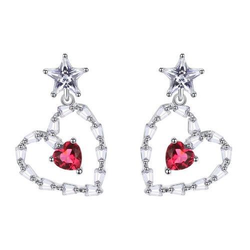 简约时尚ins潮人红色五角星星爱心耳环耳夹无耳洞女日系 - dianjiang-