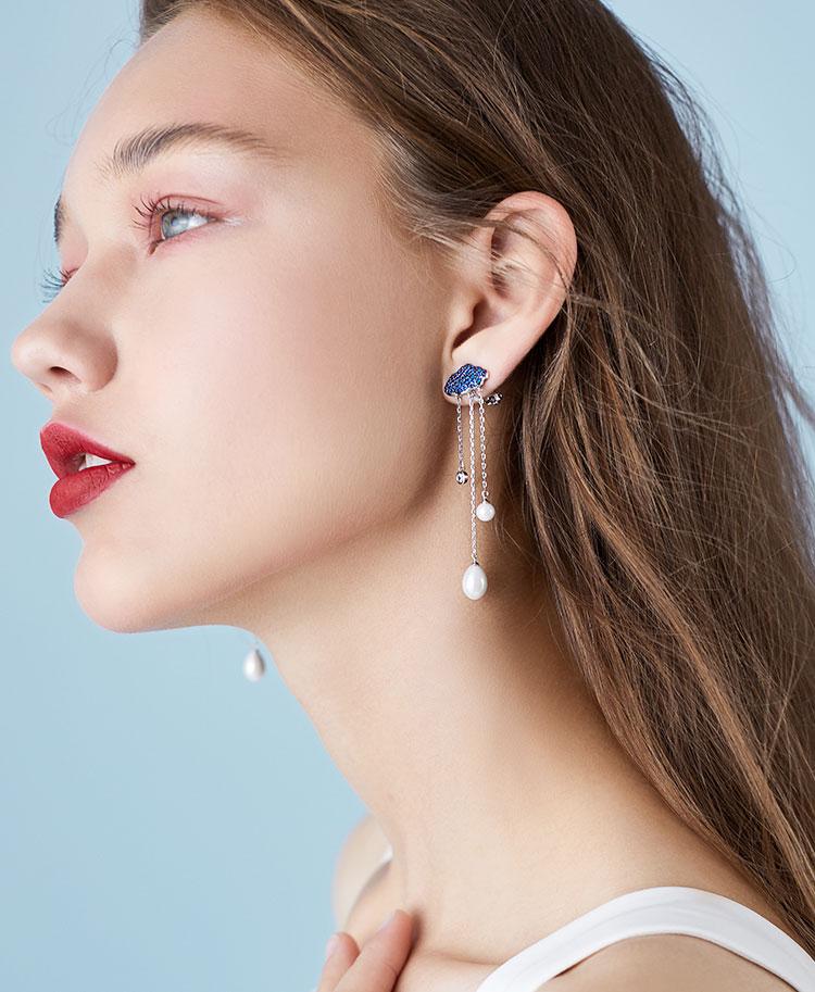 Cloud raindrops long earrings earrings earrings earrings earrings earrings earrings earrings earrings earrings - dianjiang-