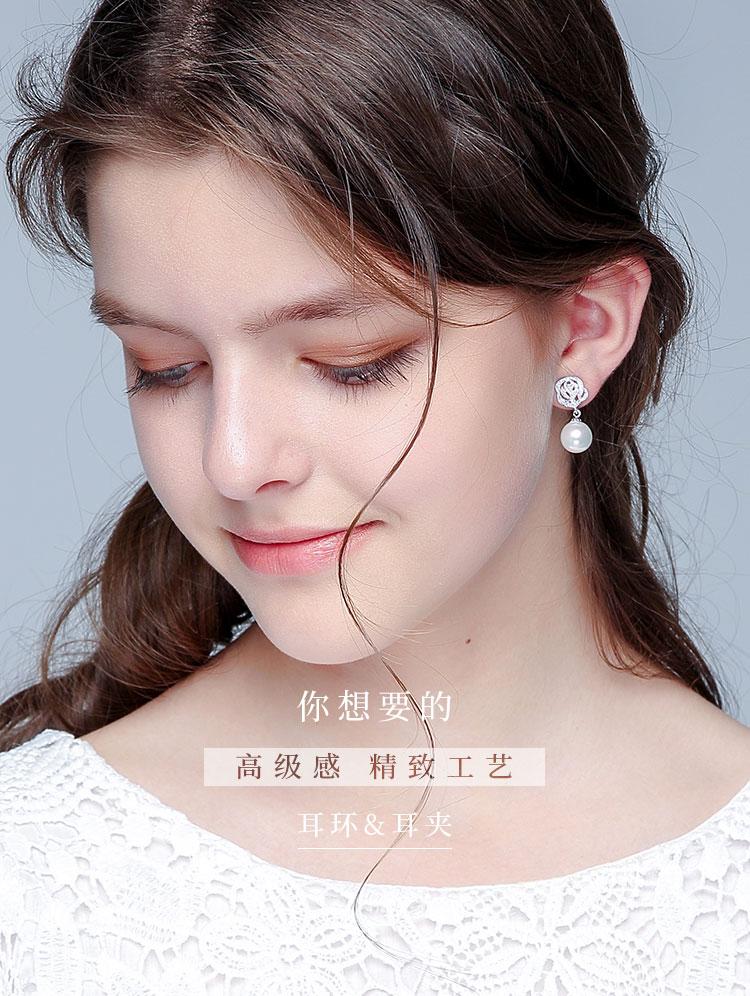 Special price rose pearl Pendant Earring clip European and American earless female transparent silicone cushion - dianjiang-