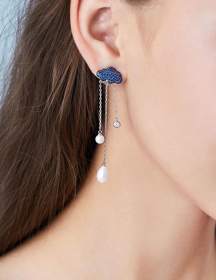 Cloud raindrops long earrings earrings earrings earrings earrings earrings earrings earrings earrings earrings - dianjiang-