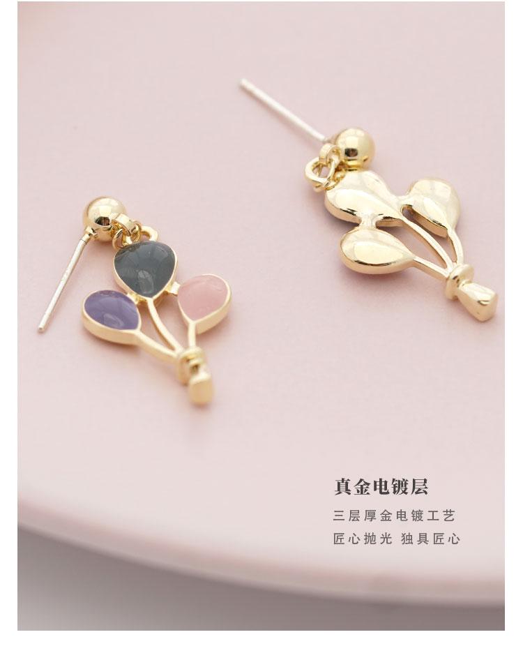 Hand-glazed Little cute colored Morandi balloon earrings ear clip earless female Japanese fresh Korean INS - dianjiang-