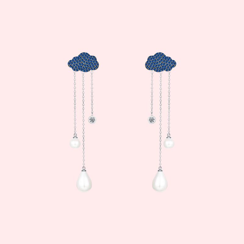 Cloud raindrops long earrings earrings earrings earrings earrings earrings earrings earrings earrings earrings - dianjiang-