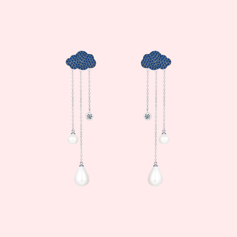 Cloud raindrops long earrings earrings earrings earrings earrings earrings earrings earrings earrings earrings - dianjiang-