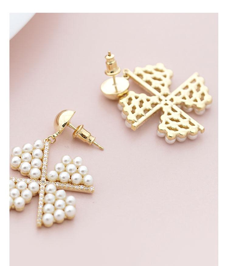 Heavy industry! Japanese fresh temperament fairy pearl windmill earnail no ear hole no pain earclip all day - dianjiang-