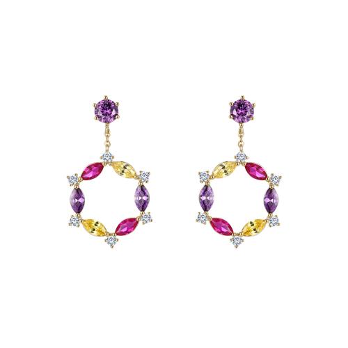 Fairy wreath European and American temperament simple crystal earrings earrings no ear hole female Korean Europe and the United States - dianjiang-