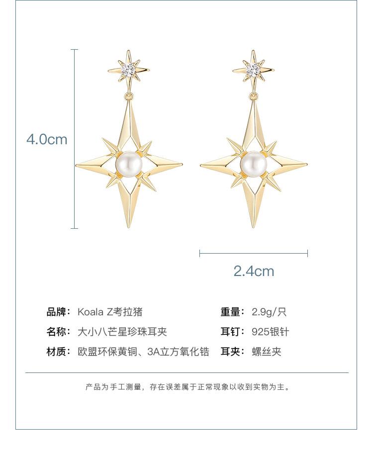 Eight bright stars earrings for women in Europe and America - dianjiang-