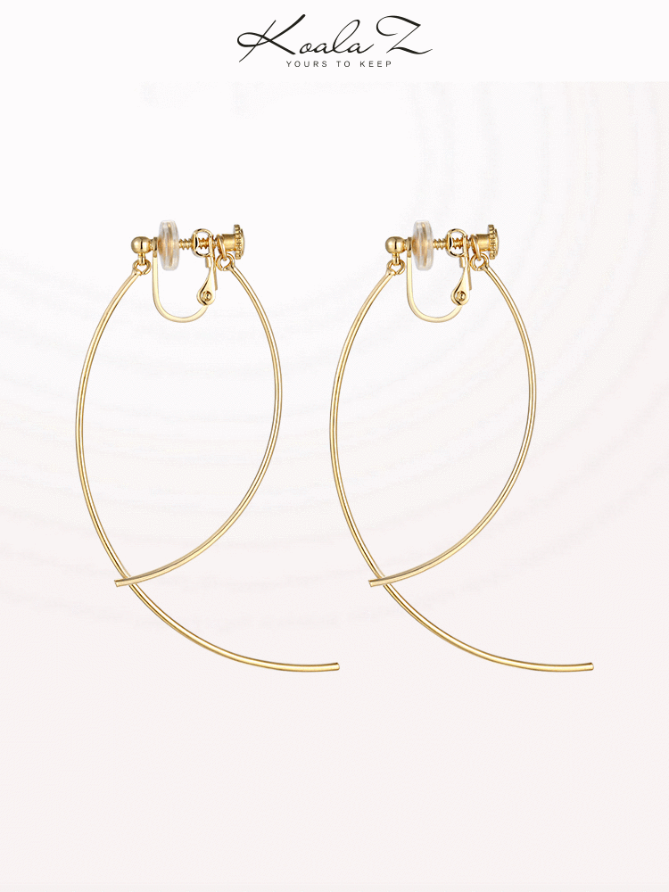 Simple, cool and breezy, all kinds of elegant, simple and curvy earrings, ear clips, no earholes, female temperament, spiral - dianjiang-