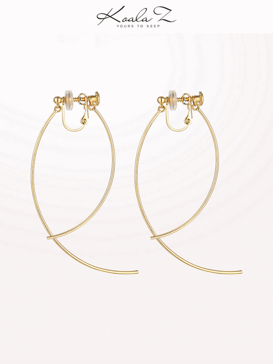 Simple, cool and breezy, all kinds of elegant, simple and curvy earrings, ear clips, no earholes, female temperament, spiral - dianjiang-